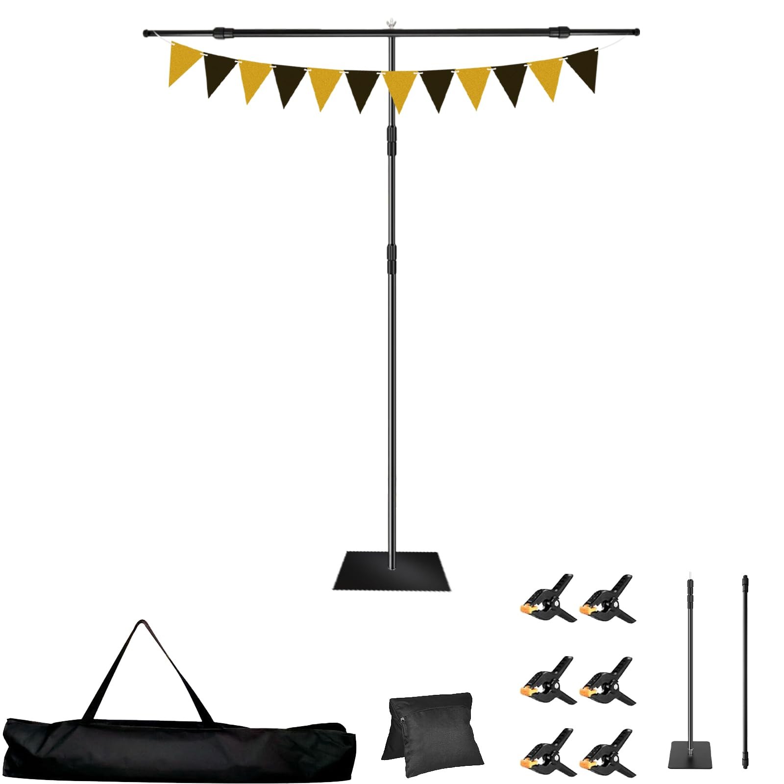 8 * 5FT Backdrop Stand, Metal Base Photo Studio Support System, Adjustable Ba...
