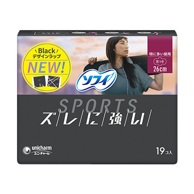 Unicharm Sofy Sports HEAVY DUTY Daytime Winged 26cm Slim Pads 19pc