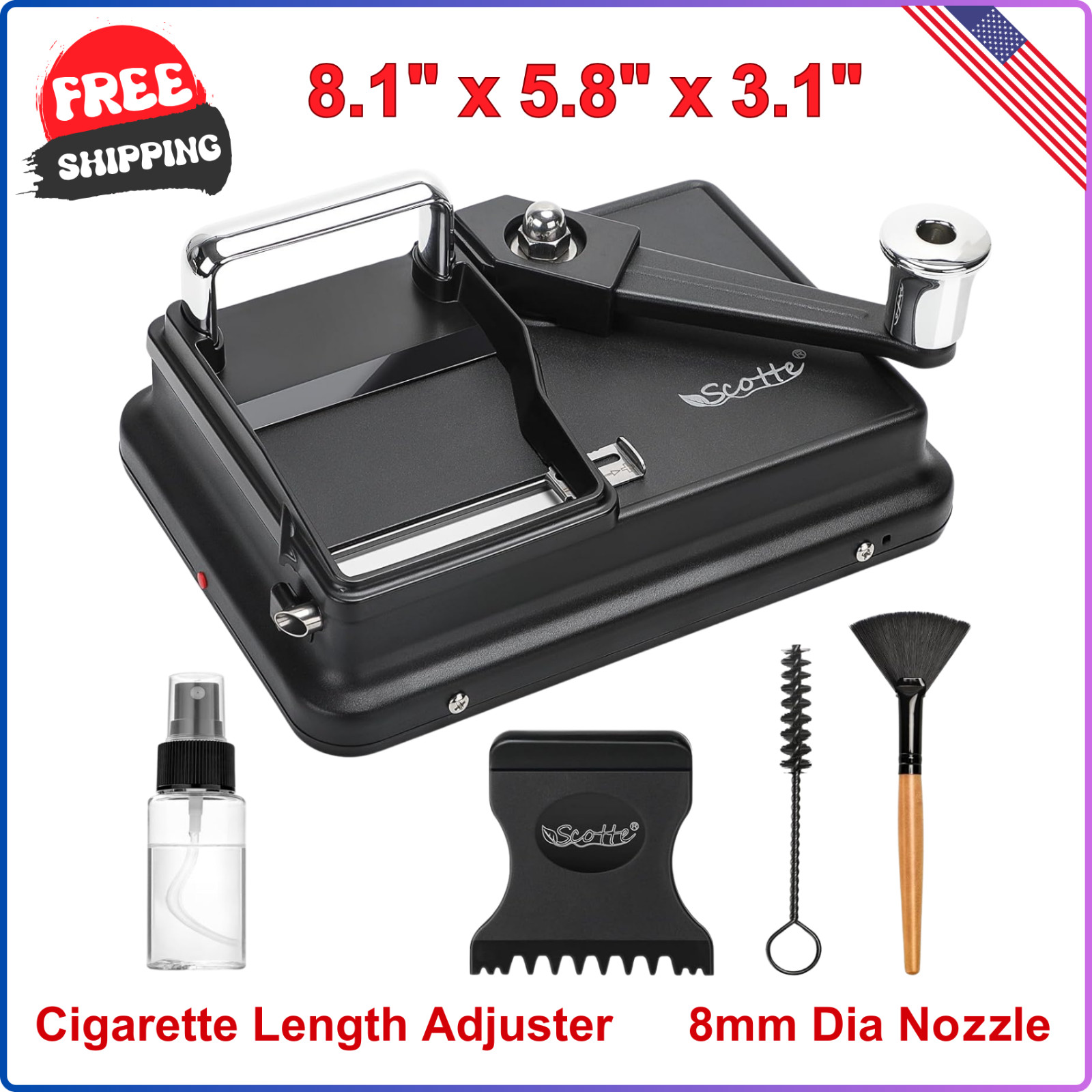 Cigarette Rolling Machine Manual Cigarettes/Tobacco Injector - 8mm Tube Making