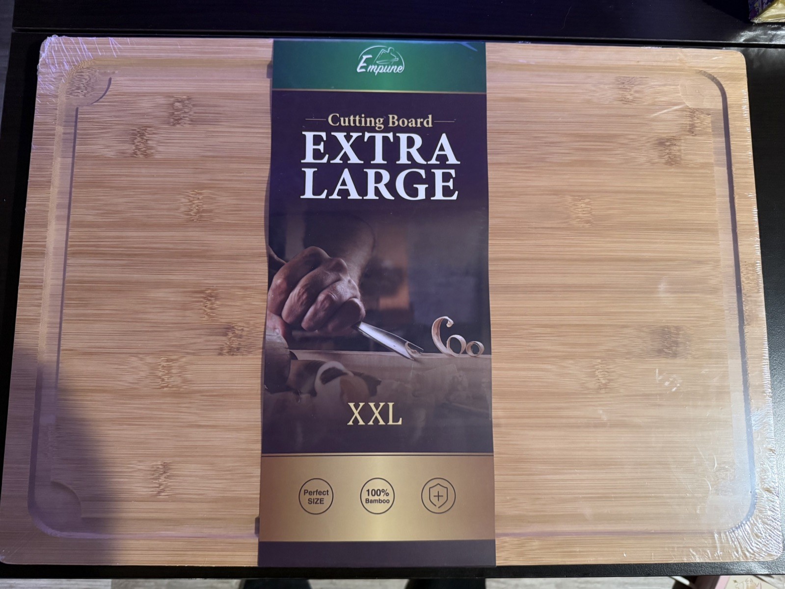 Empune Extra Large Cutting Board, 17.6" Bamboo