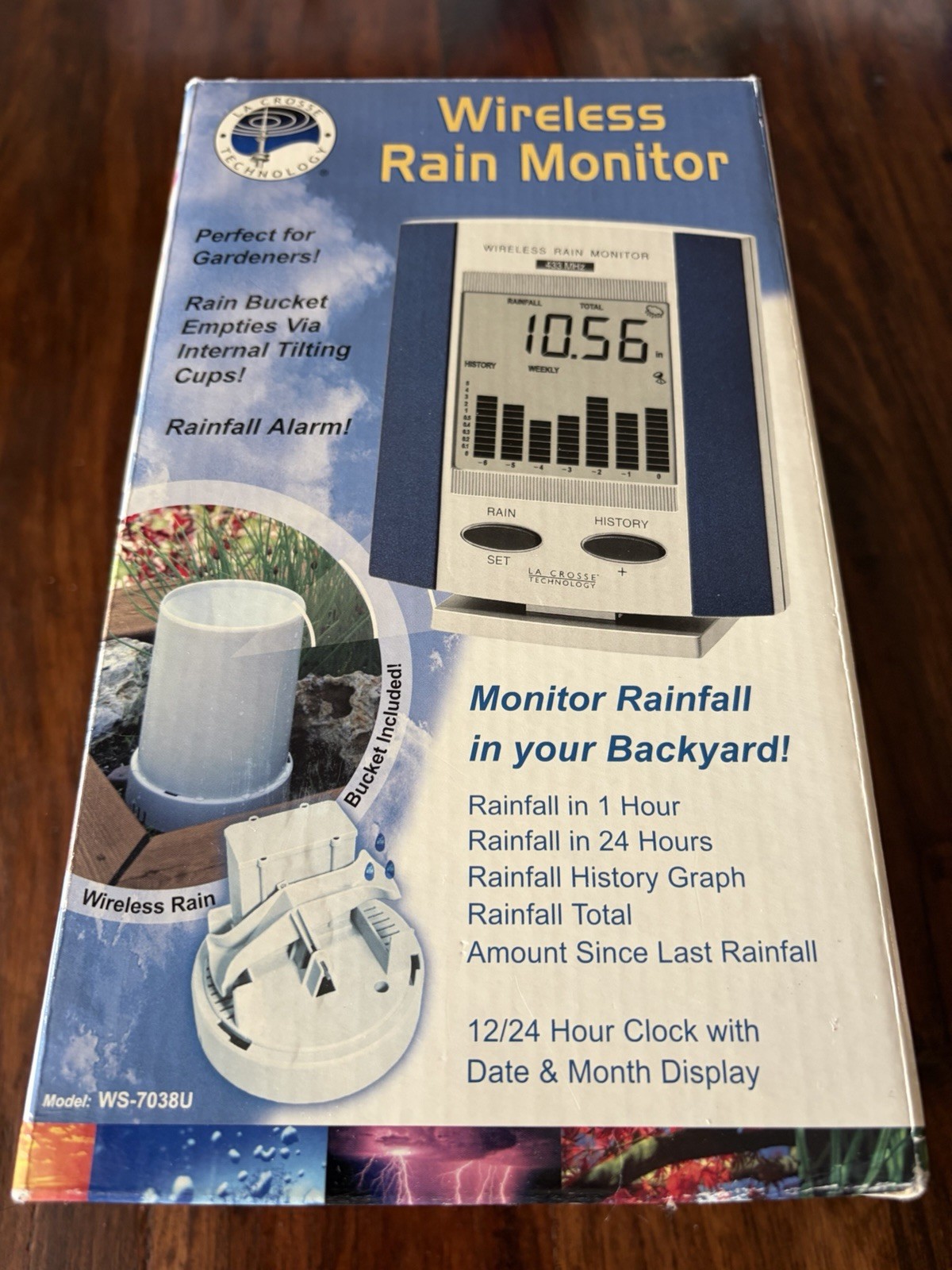 La Crosse Technology WS-7038U Wireless Rain Monitor Gauge Alarm