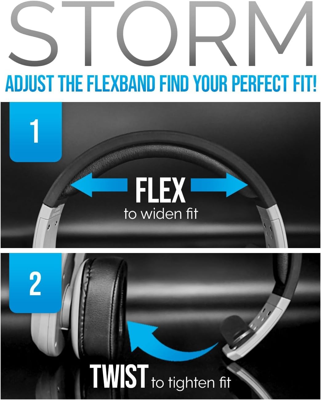 Blue Tiger Storm Gray - Premium Trucker Bluetooth Headset - Wireless