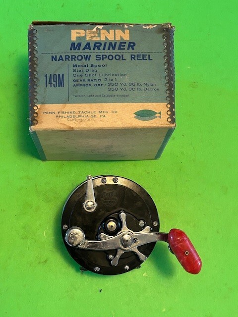 VINTAGE PENN MARINER NO. 149 DEEP SEA REEL FISHING REEL WITH THE ORIGINAL BOX