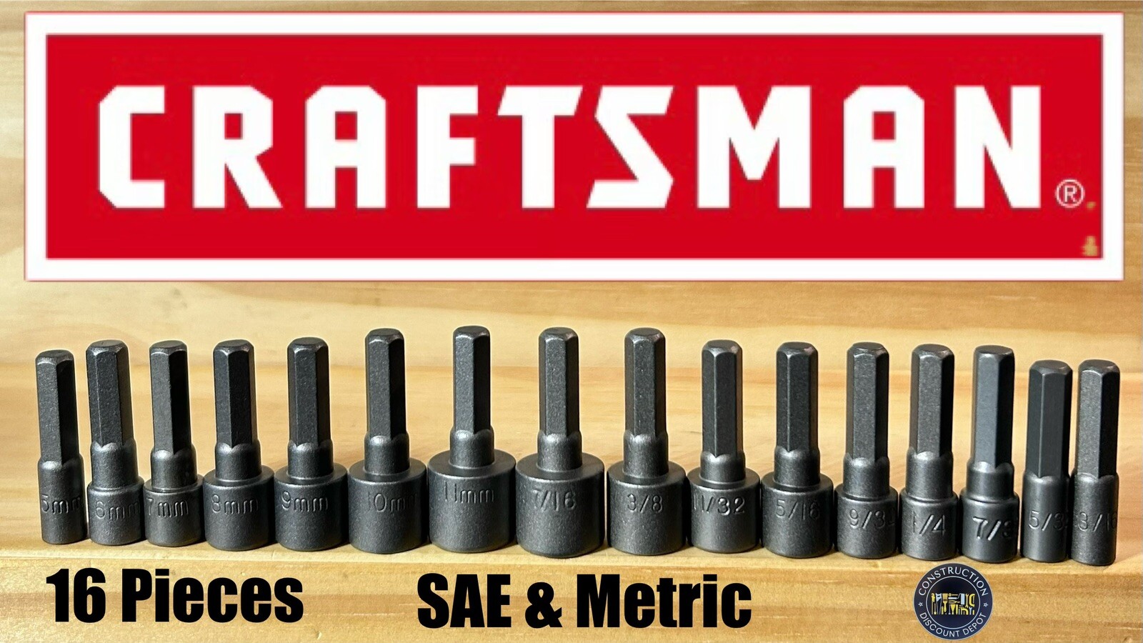 16 Piece Craftsman SAE/Metric Nut Driver Set For Spinner Handle
