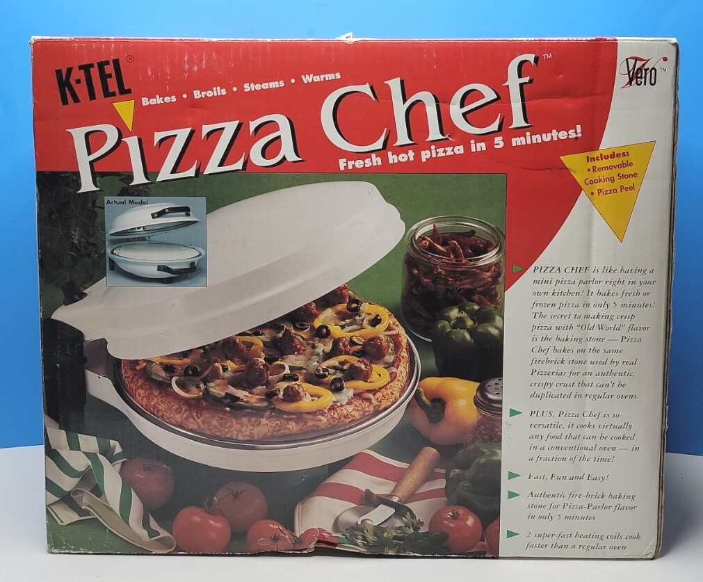 Vintage K-tel Pizza Chef - Bakes, Broils, Steams, Warms. New.