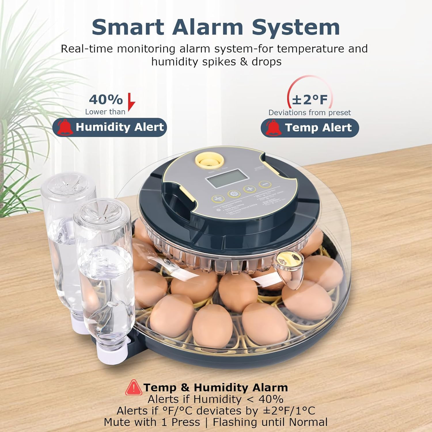 Incubators for Hatching Eggs, 18 Eggs Incubator with Egg Candler, Auto Egg Turne