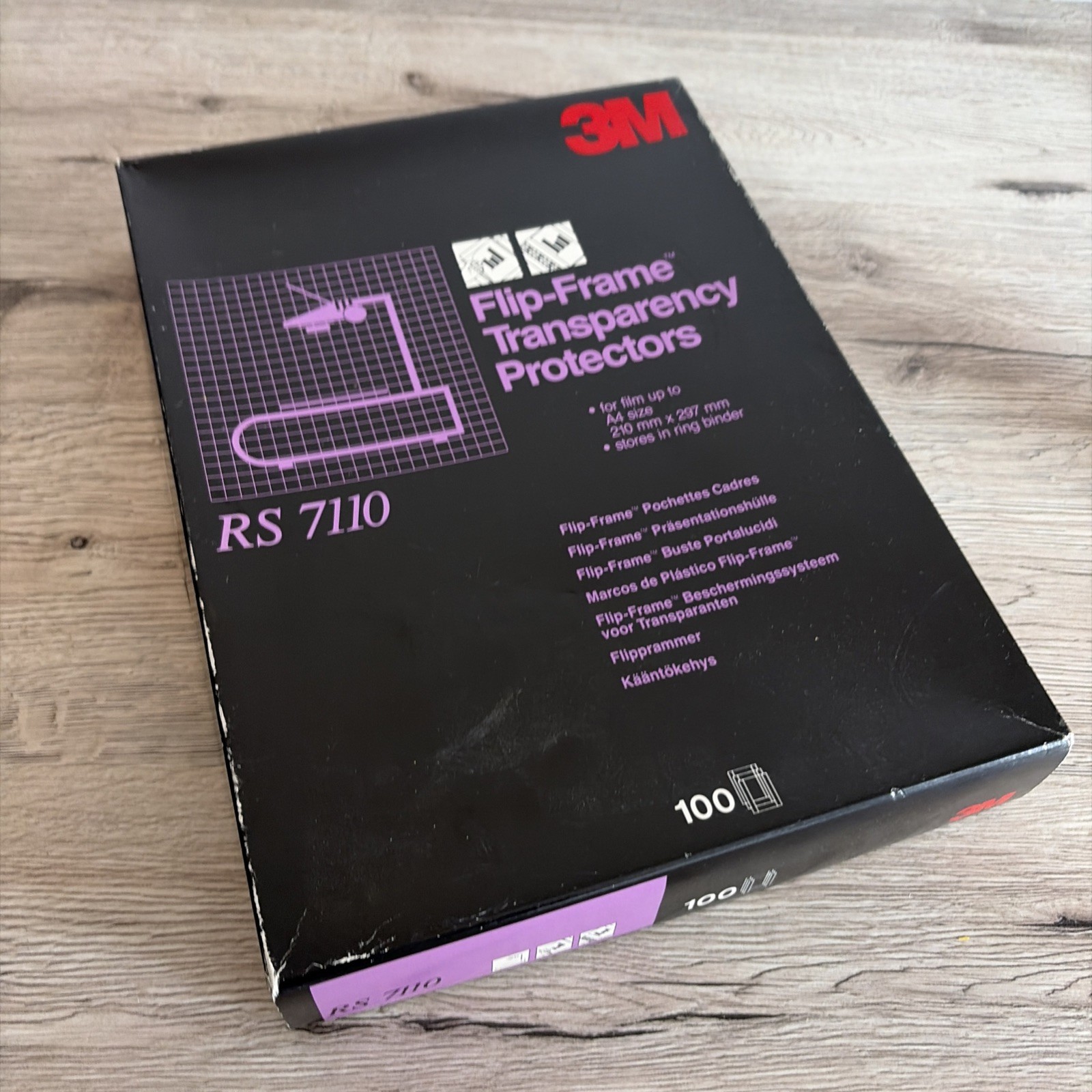 BOX OF 100 - 3M Flip-Frame A4 Transparency Protectors RS7110 - x100