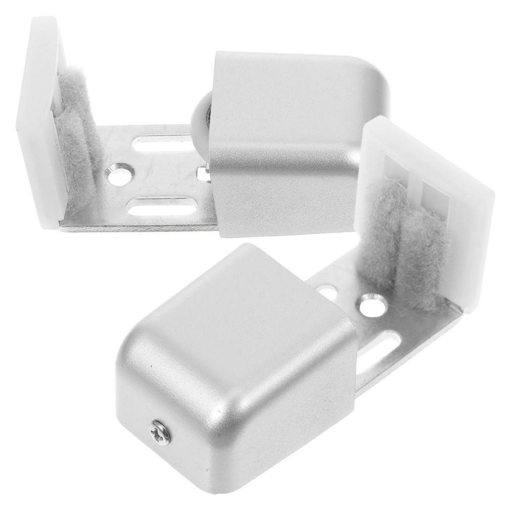 Sliding Glass Door Guide 2Pcs Automatic Door Bottom Guide Silver Iron