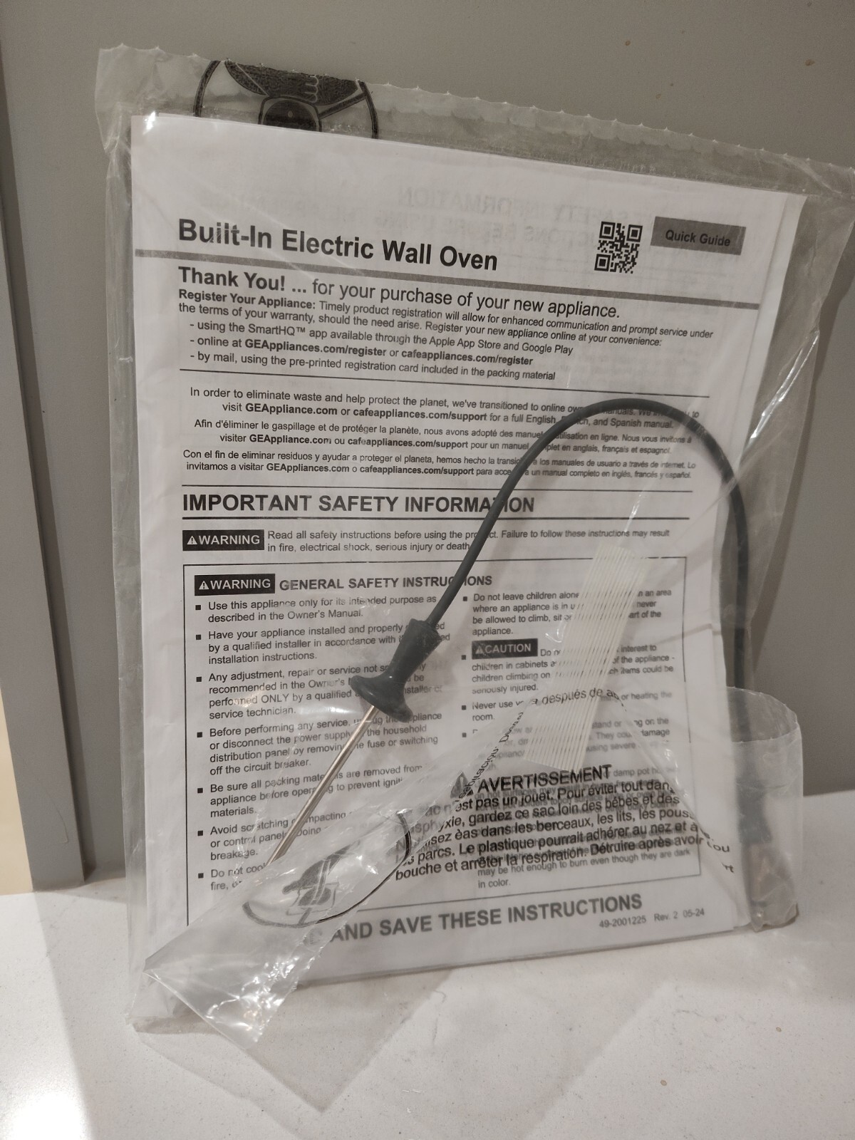 GE WB20T10024 Genuine OEM Heat Probe Thermistor Meat Temperature Probe