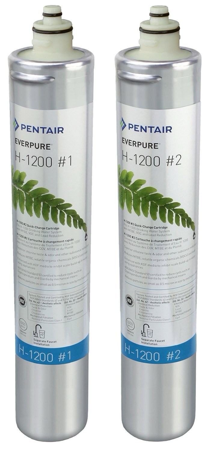 Pentair Everpure H-1200 Quick-Change Filter Cartridge Set, EV928201 - 2 Pack