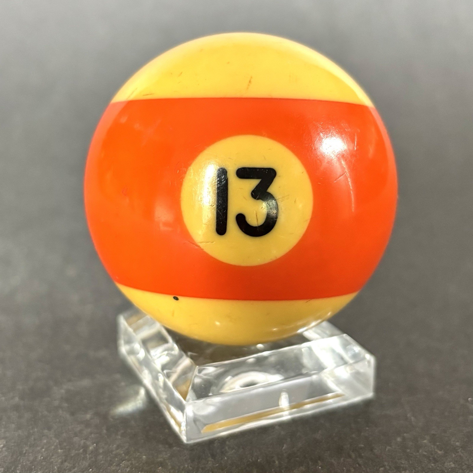 Vintage Crystalate 2 1/4" Billiard Orange Stripe 13 Ball Replacement Pool Ball