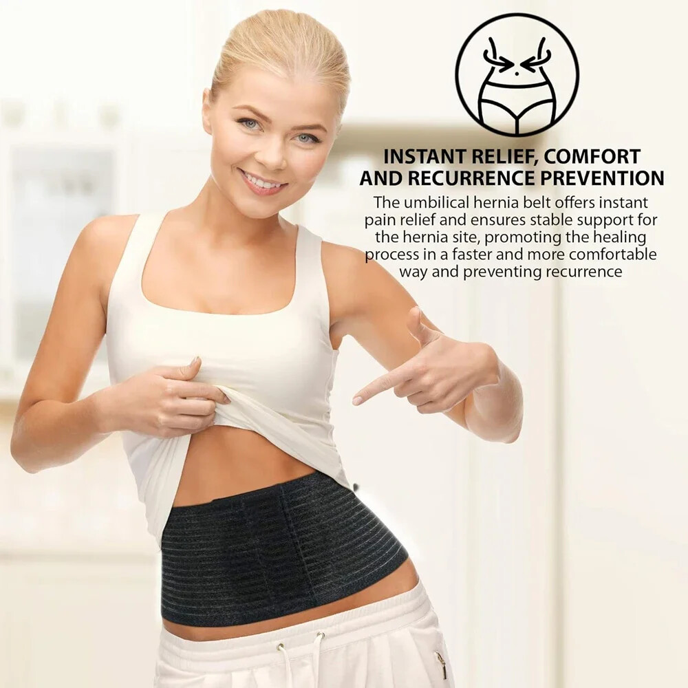 Umbilical Hernia Belt for Men & Women Abdominal Support with Compression Pad