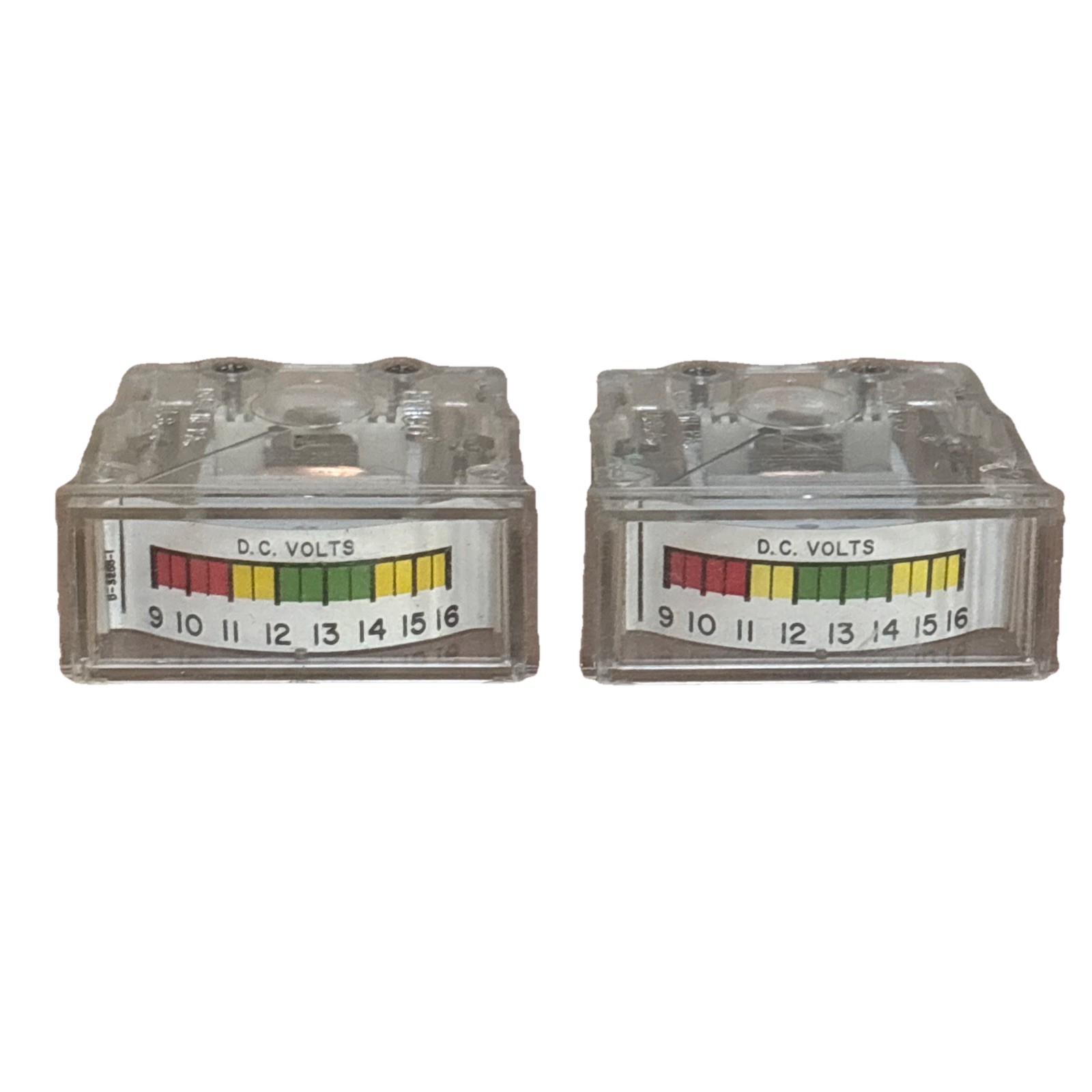 Pair (2) Vintage EMICO Edgewise 12V DC Voltmeter Panel Meters NOS New Old Stock