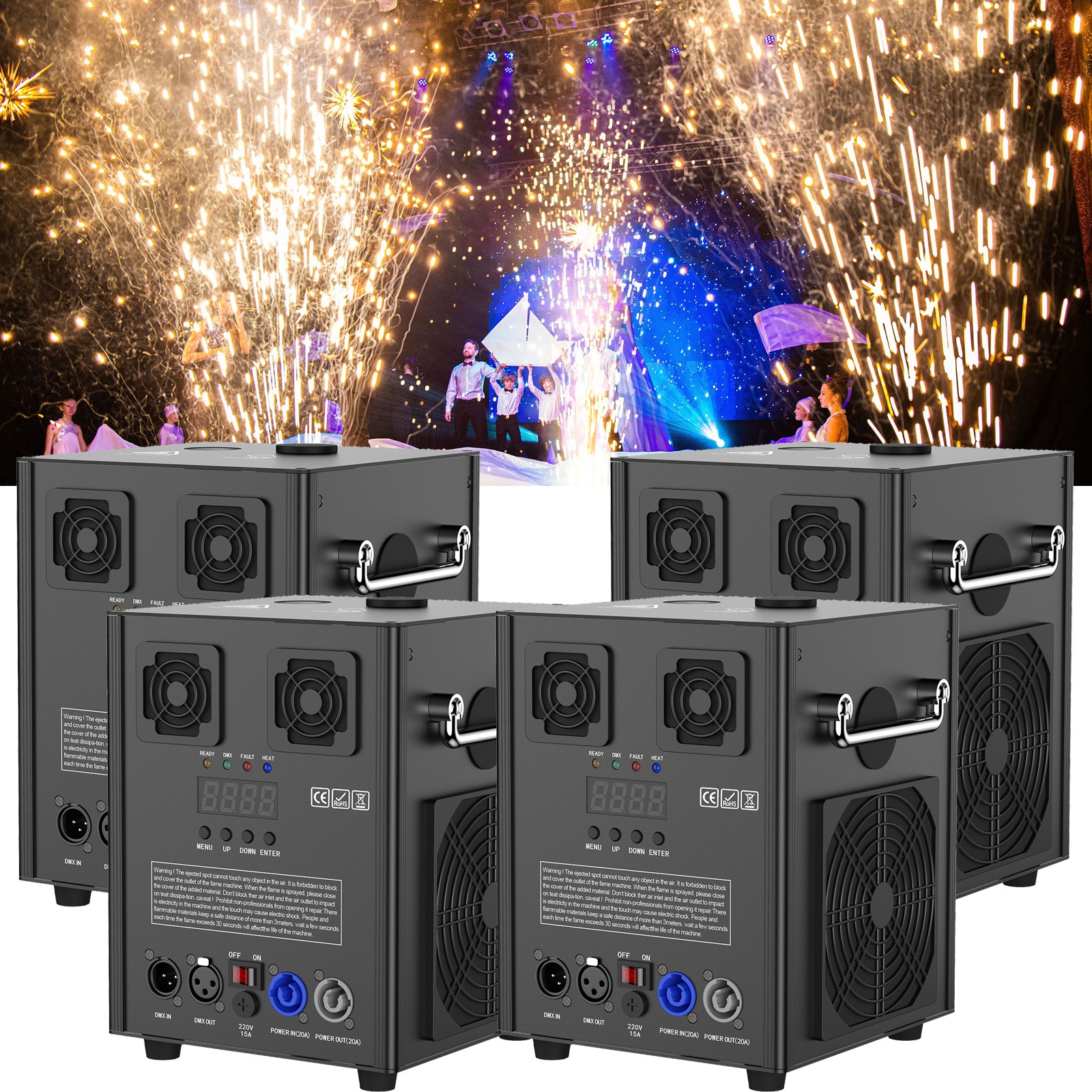 700W Cold Spark Machine With Wireless Remote DMX Stage Effect Firework Wedding