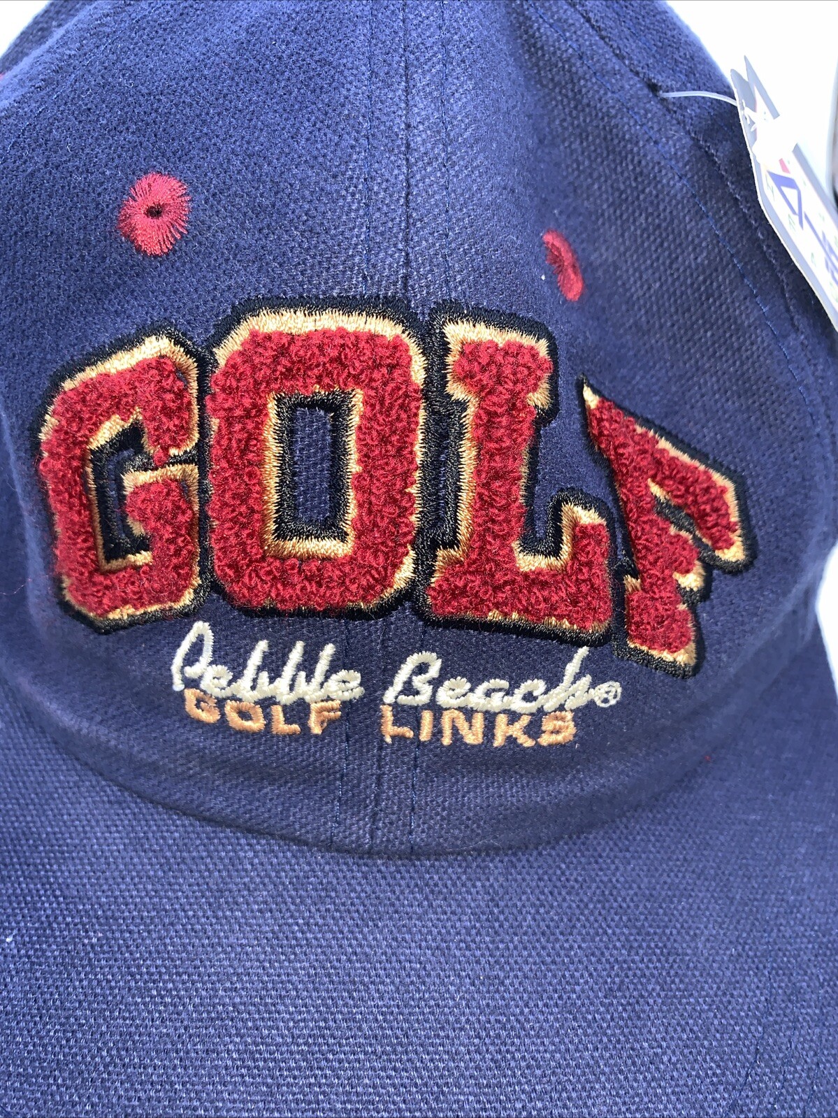 VTG Pebble Beach Golf Links Ahead Strapback Adjustable Hat Cap Dad Men Blue NWT