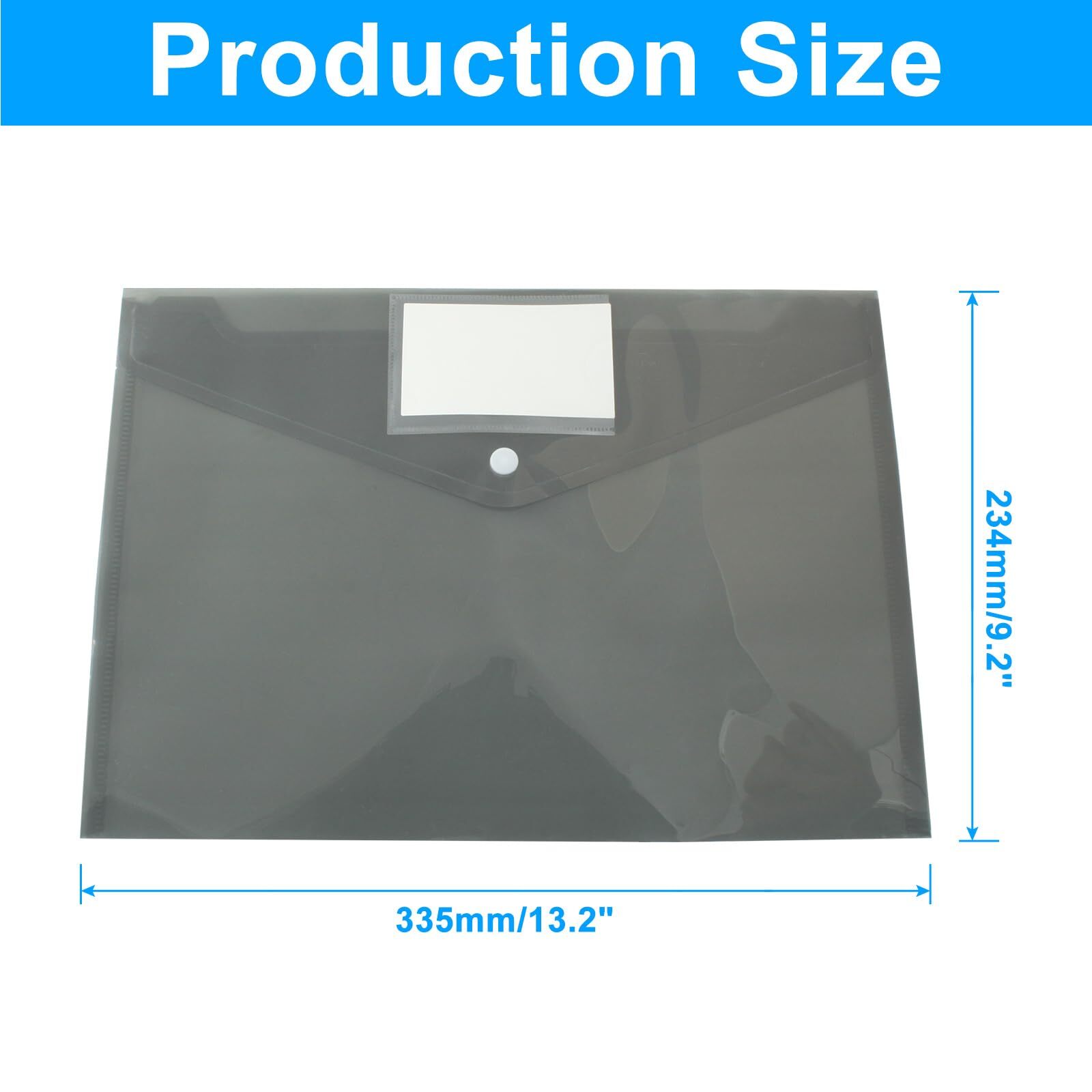 6 Pack Plastic Envelopes Poly Envelopes Folder A4 Size File Folders for Docum...