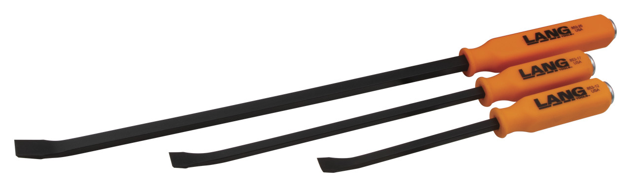 Lang 853-3XLST 3pc Extra Long Pry Bar with Strike Cap Set (31", 36" & 45") USA
