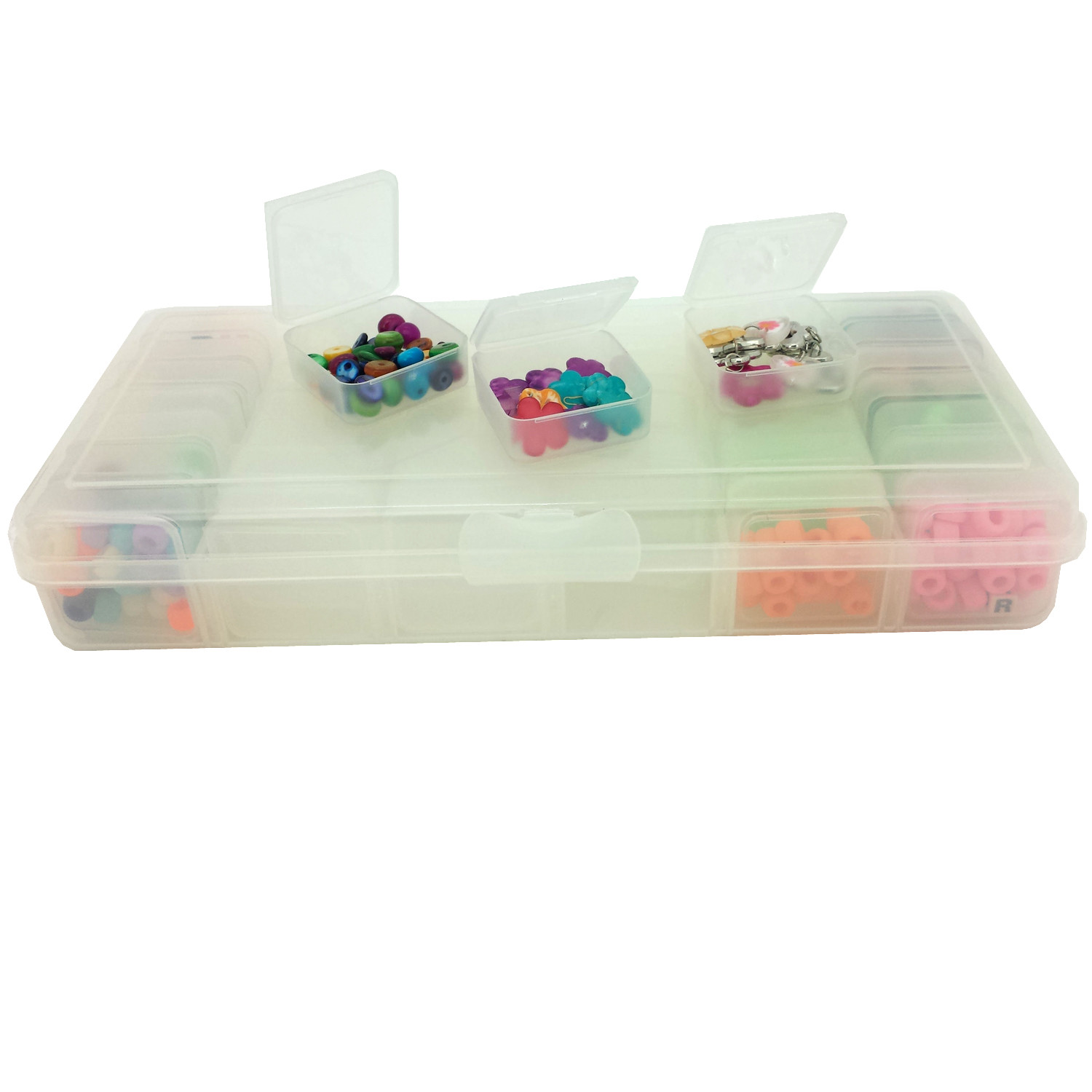 Storage Box Divider Tray 42 Square Individual Clear Containers CNTB109