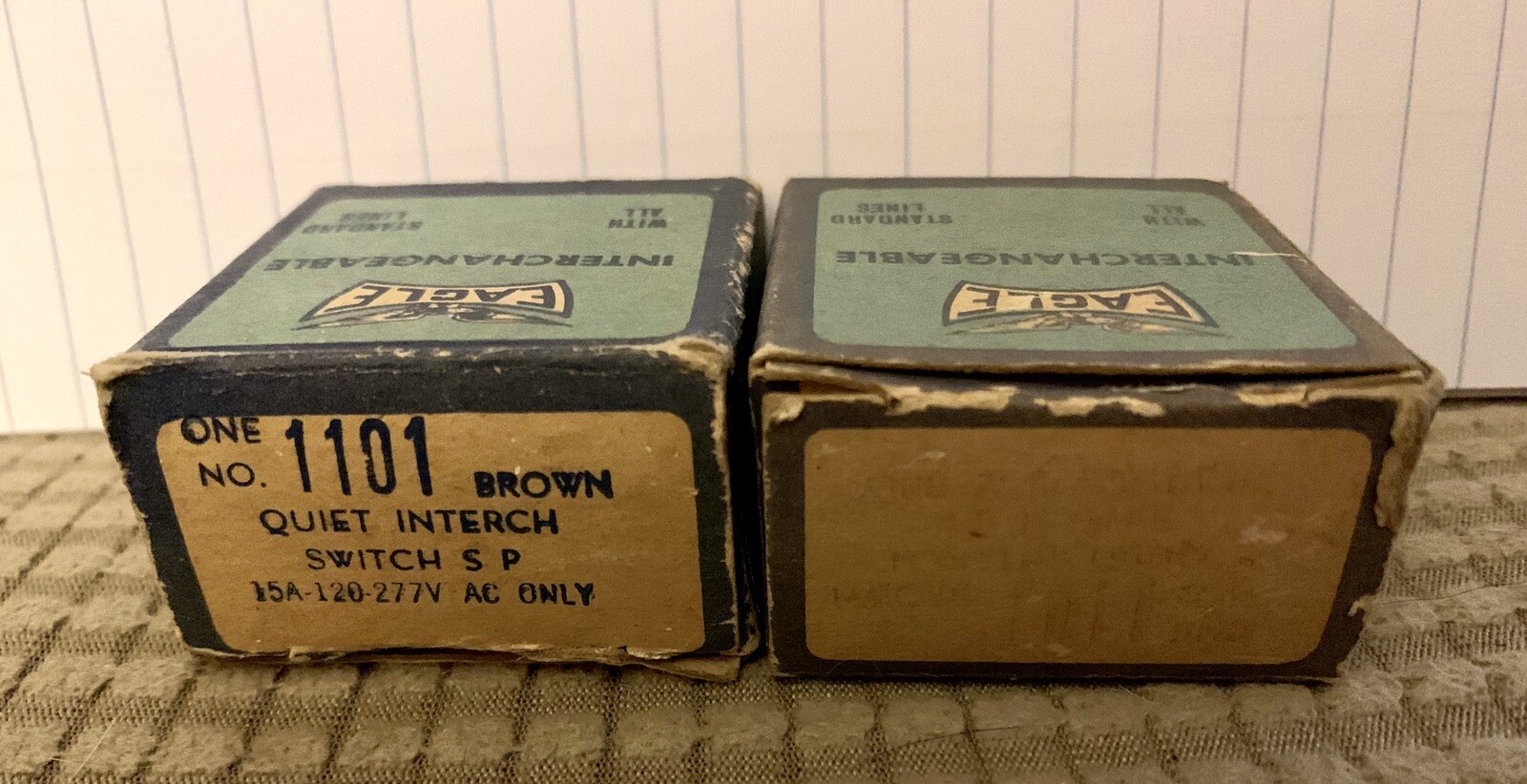 2 Eagle Interchangeable TouchaMatic Quiet Switch 1101 S.P. 15A 120VAC NOS Brown