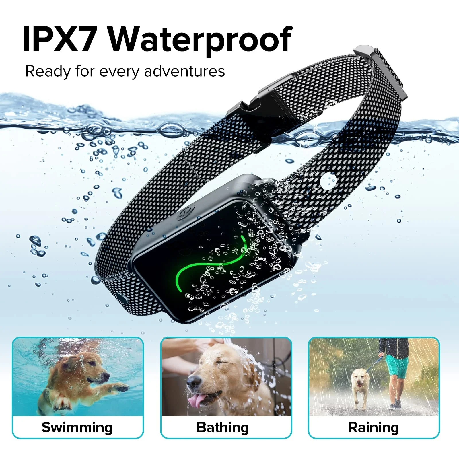 Dog Shock Collar, Dog Training Collar with Remote, IPX7 Waterproof with 3 Traini