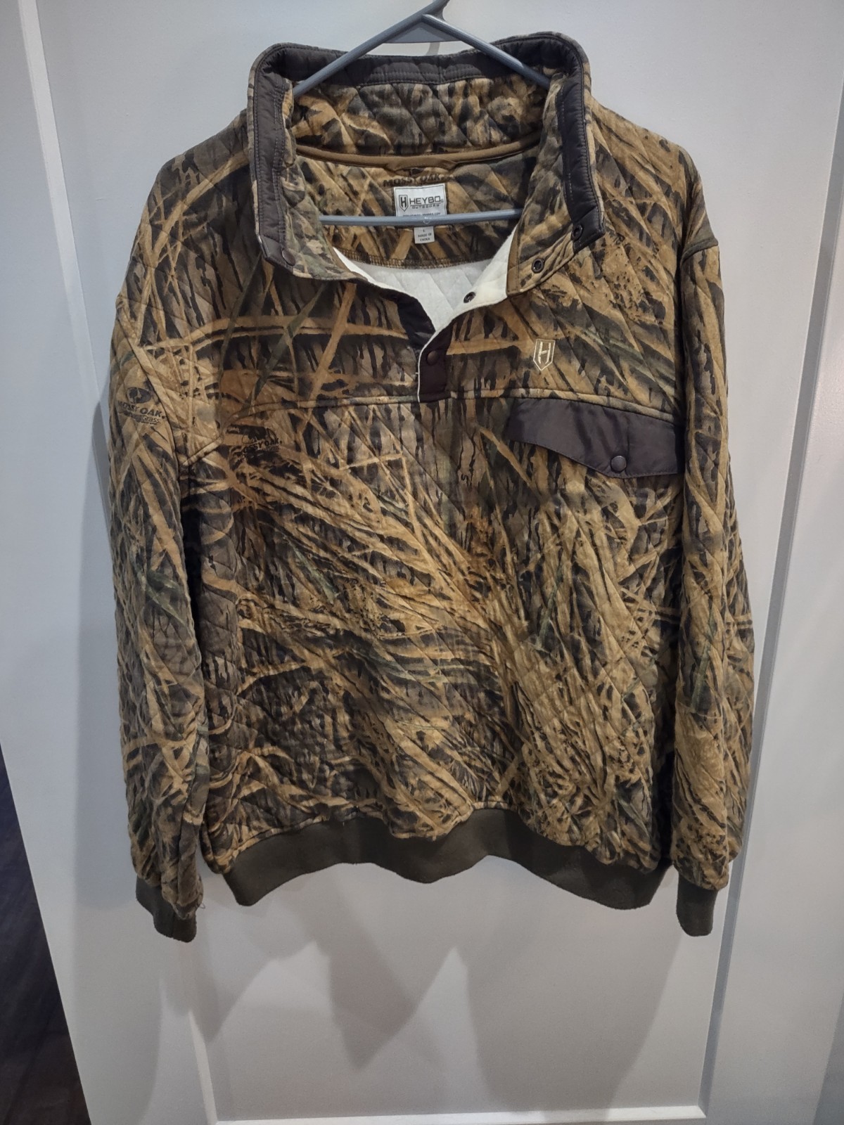 HEYBO Men's L Regular Camouflage Quilted Pullover Hunting Jacket Polyester