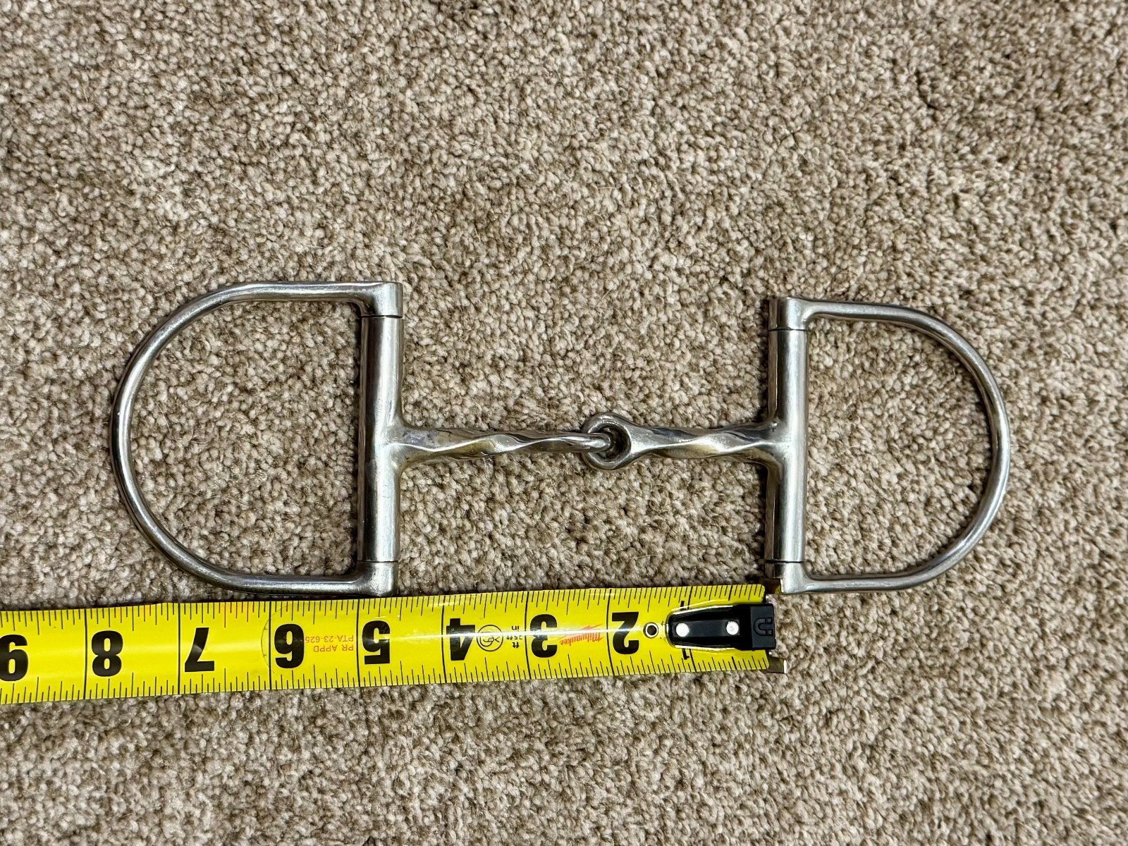 Korsteel Stainless Steel Slow Twist Hunter Dee Ring Snaffle Bit - 4.5"