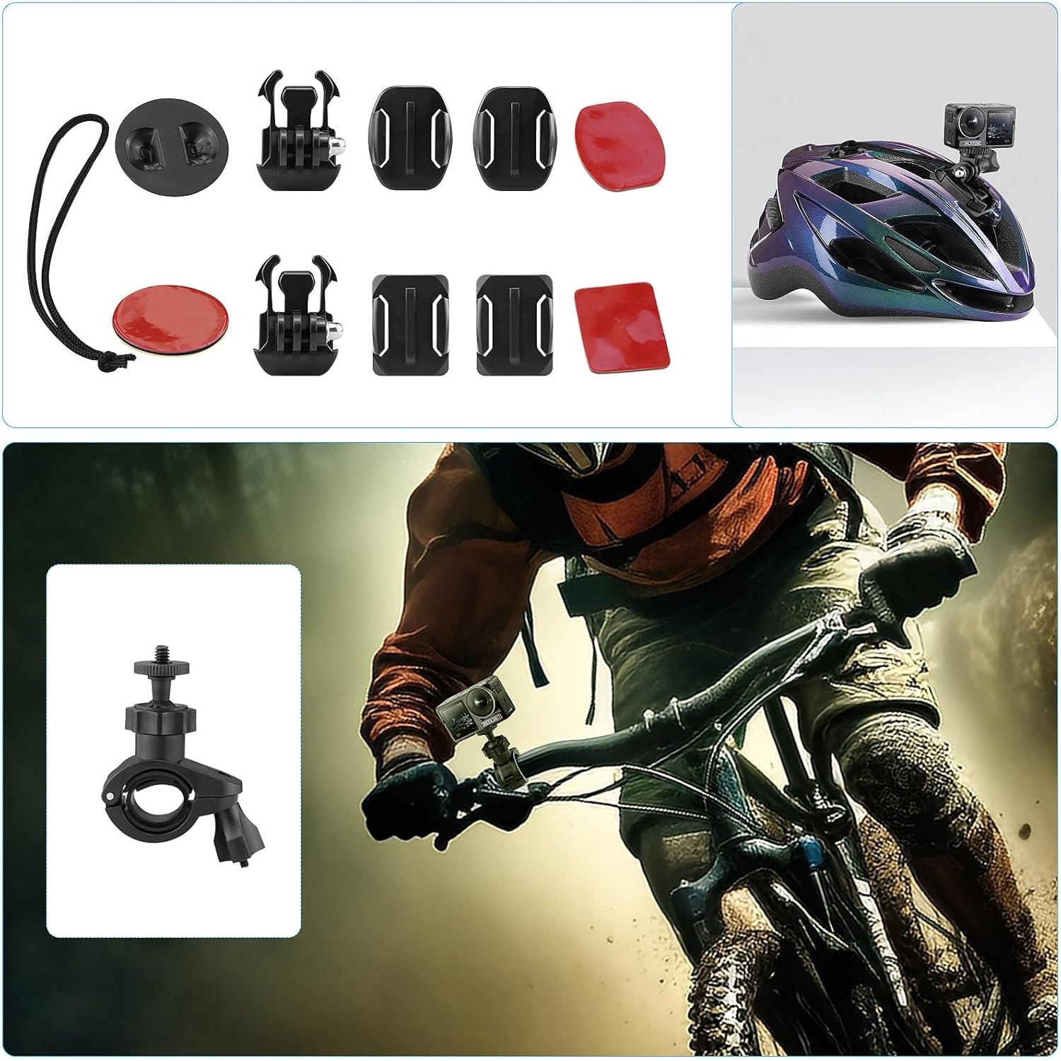 Action Camera Accessories Kit - Compatible for GoPro, AKASO, Campark, Crossto...