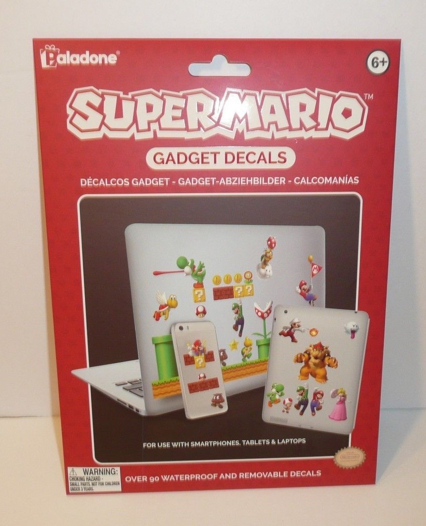Super Mario Gadget Decals NINTENDO Removable Stickers for Phones Tablets Laptop