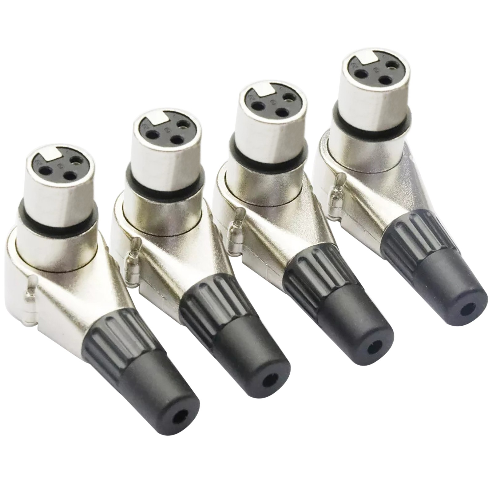4x Adjustable Positions Adapter 3 Pin XLR Female Right Angle Connector