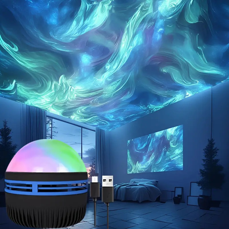 Starry Sky Projector Light Galaxy Star LED Night Lamp with Remote USB Ocean Wave