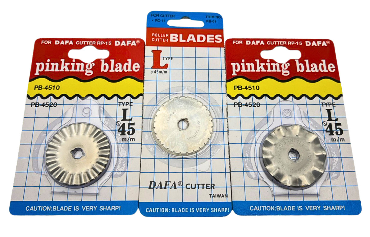 45mm Rotary Cutter Pinking Blades with 1X extra Skip Blade
