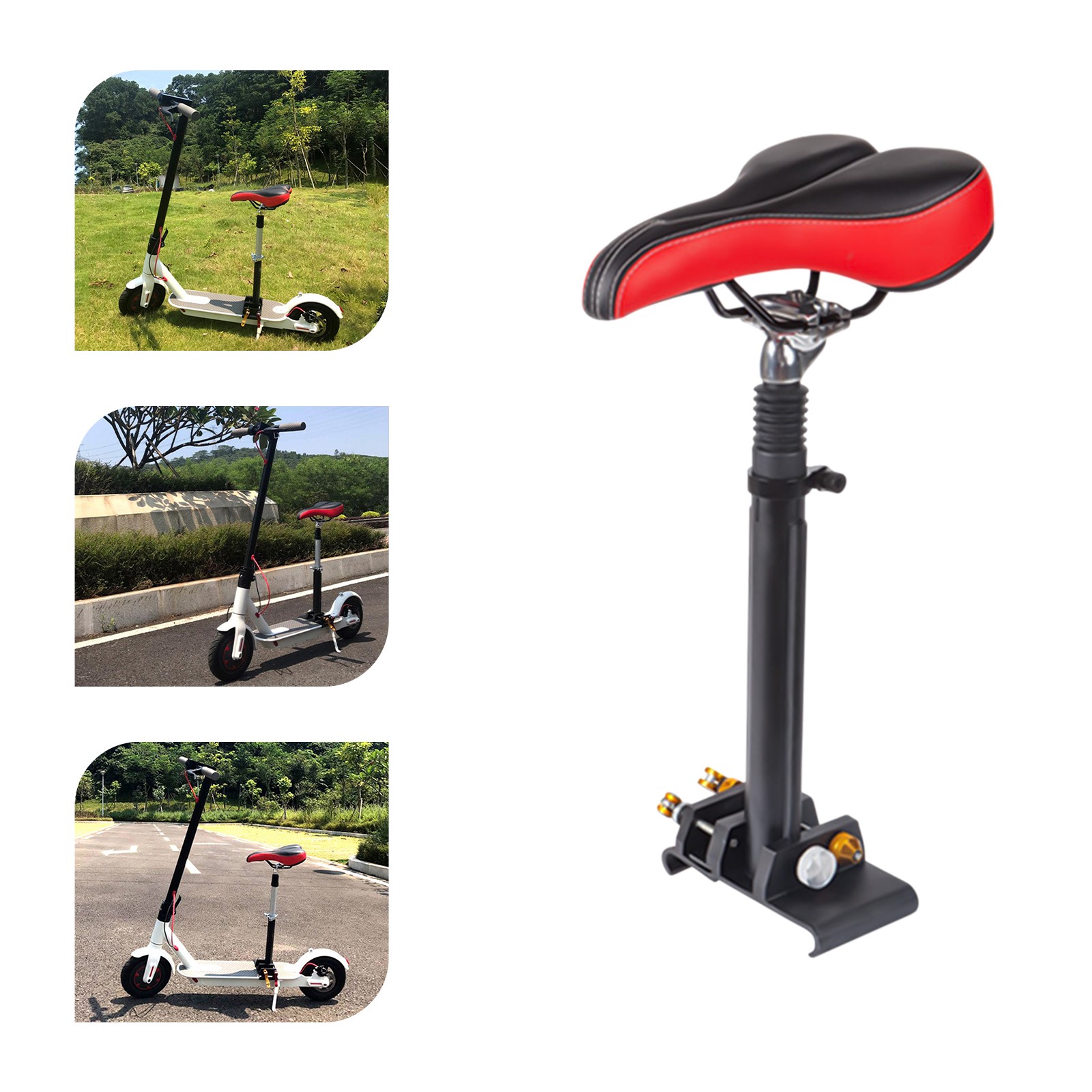 Scooter Seat Cushion Aluminum Alloy Rod + Saddle Height Adjustable New