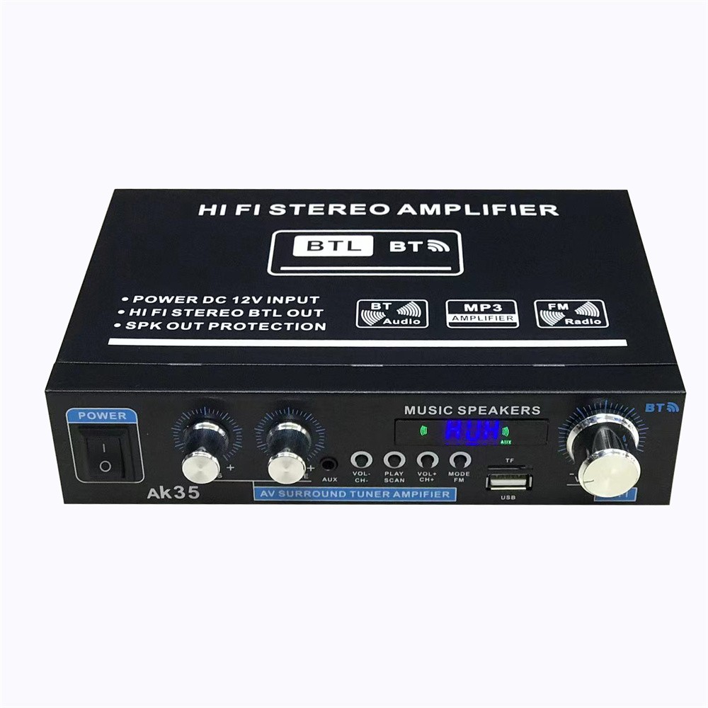 AK35 Stereo Amplifier Home Audio Bluetooth 2.0 Max 200W Power Stereo Receiver US