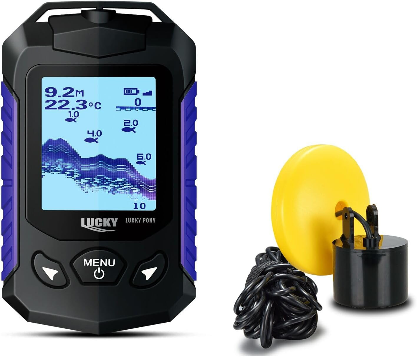Kayak Portable Fish Finder Transducer Handheld LCD Fishing Depth Finders Water C