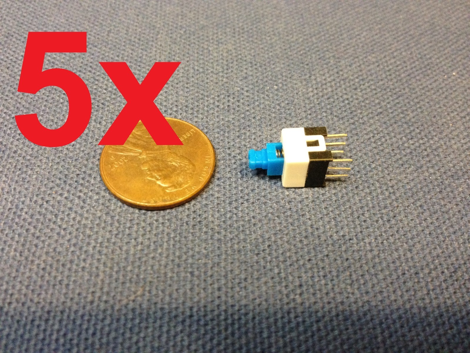 5 X  (6 PIN) Latching 7x7mm Mini Tactile Push Button Switch On-Off DIP c14 STAMP