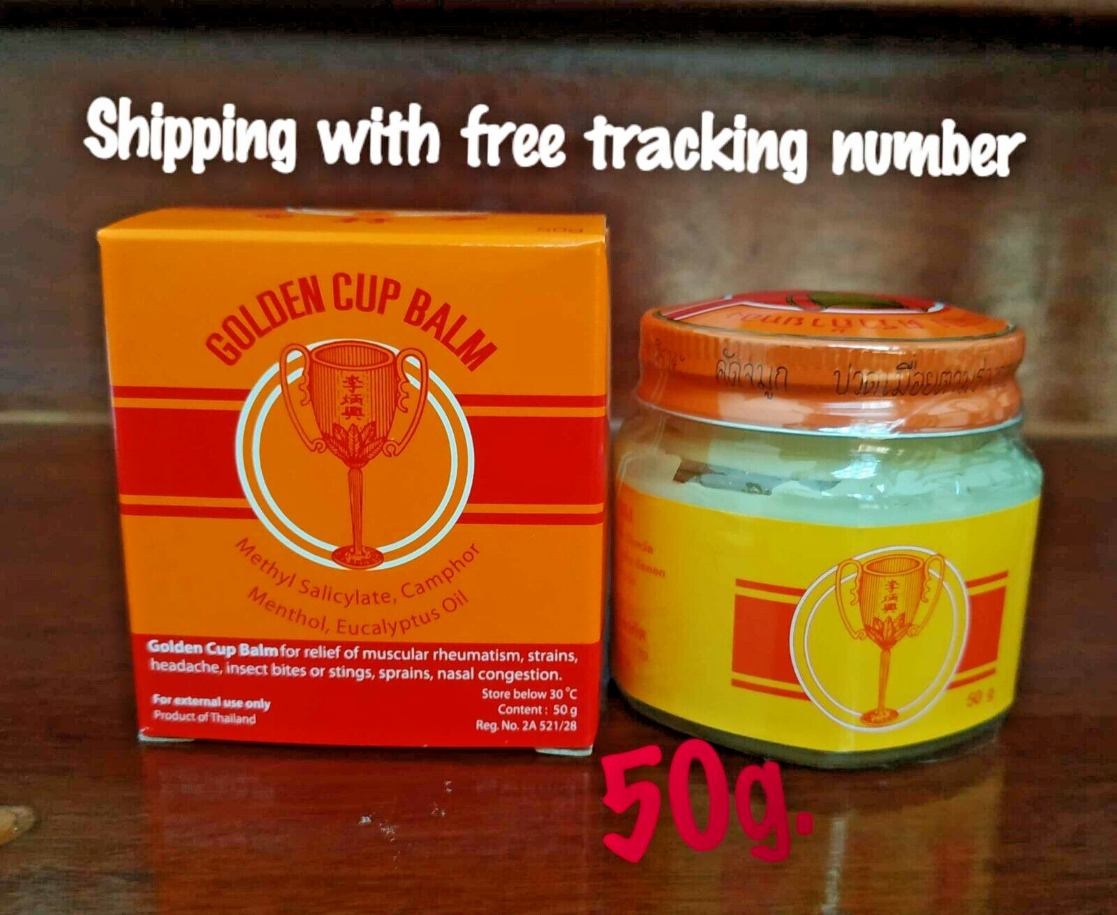 50 grams Golden Cup Balm Relief of Muscular New.