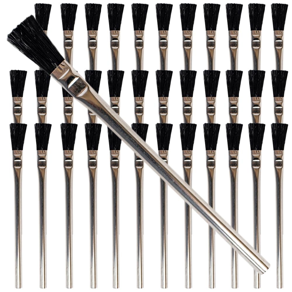 Pro Grade Acid Brushes, 3/8 Inch Flux Brush for Glue & 36 Ea 3/8", Black