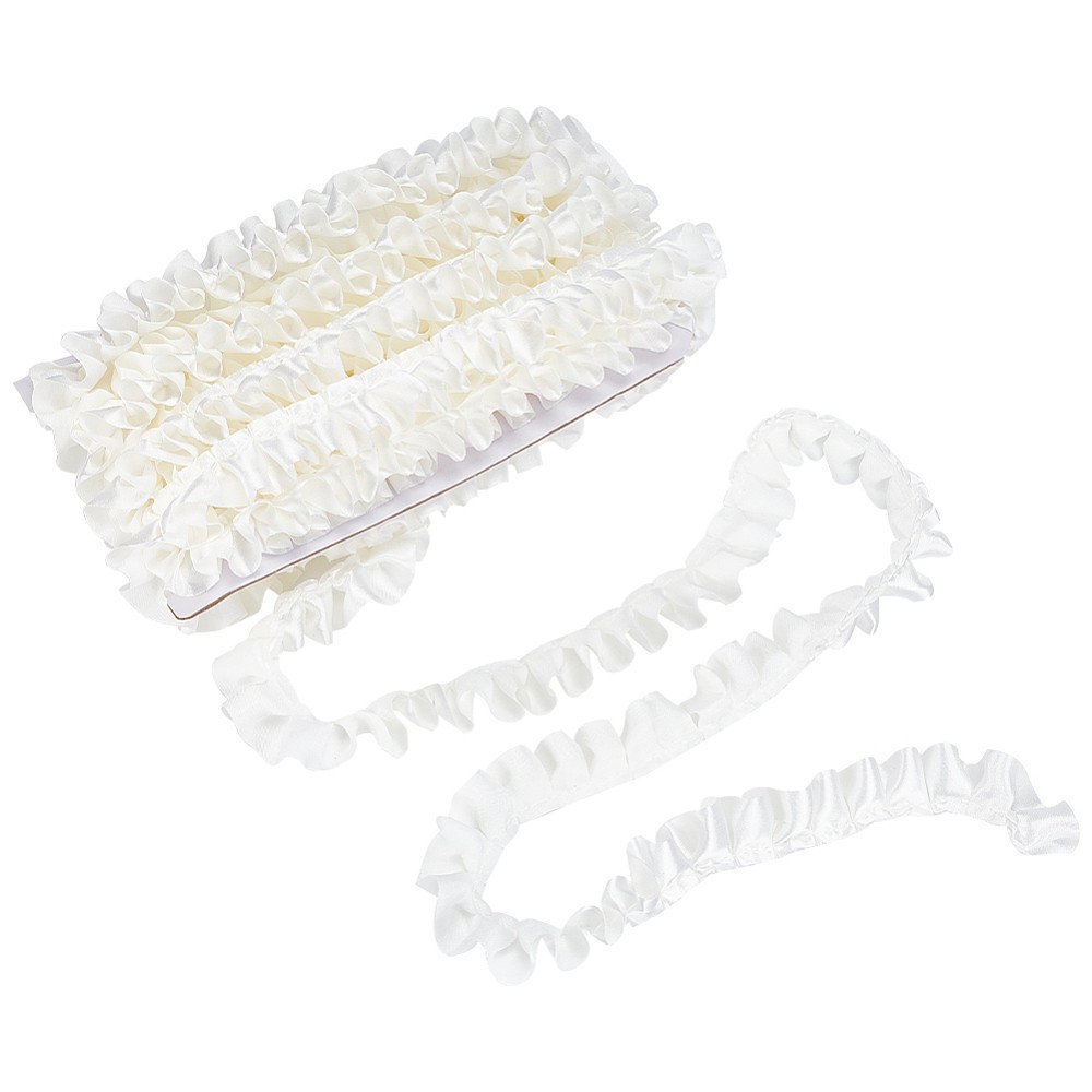 1pc 21.87yards/20M Polyester Satin Pleated Lace Ribbon Fringe Trimming