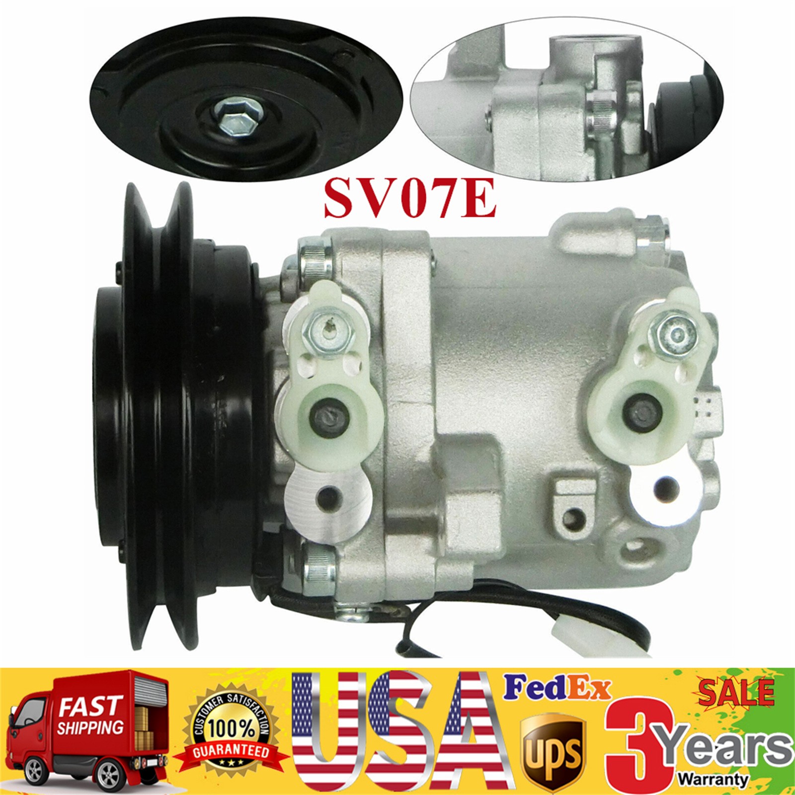 12V A/C Compressor with Clutch for Kubota M110, M108S, M5040, M7040