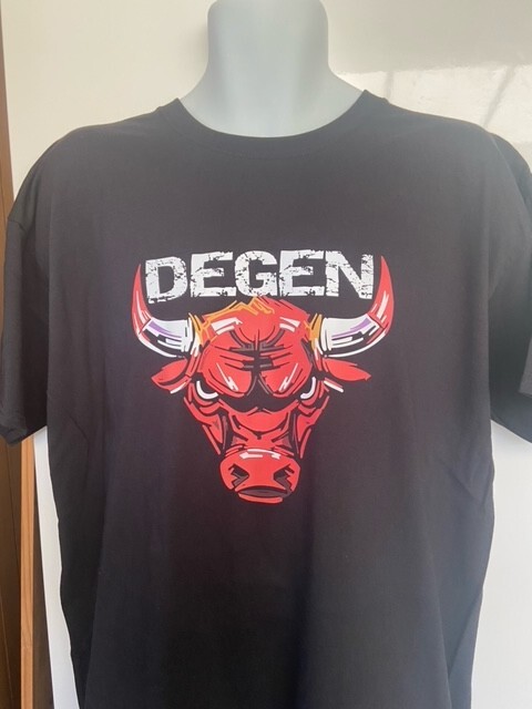 Crypto DEGEN T Shirt, black all sizes UK Sm-XXXL, Brand New
