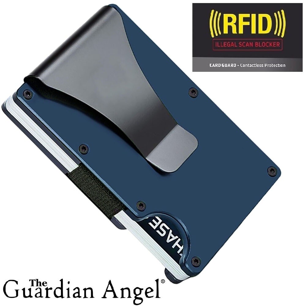 Los Angeles Dodgers Engraved Titanium Blue RFID Blocking Wallet w Clip D7