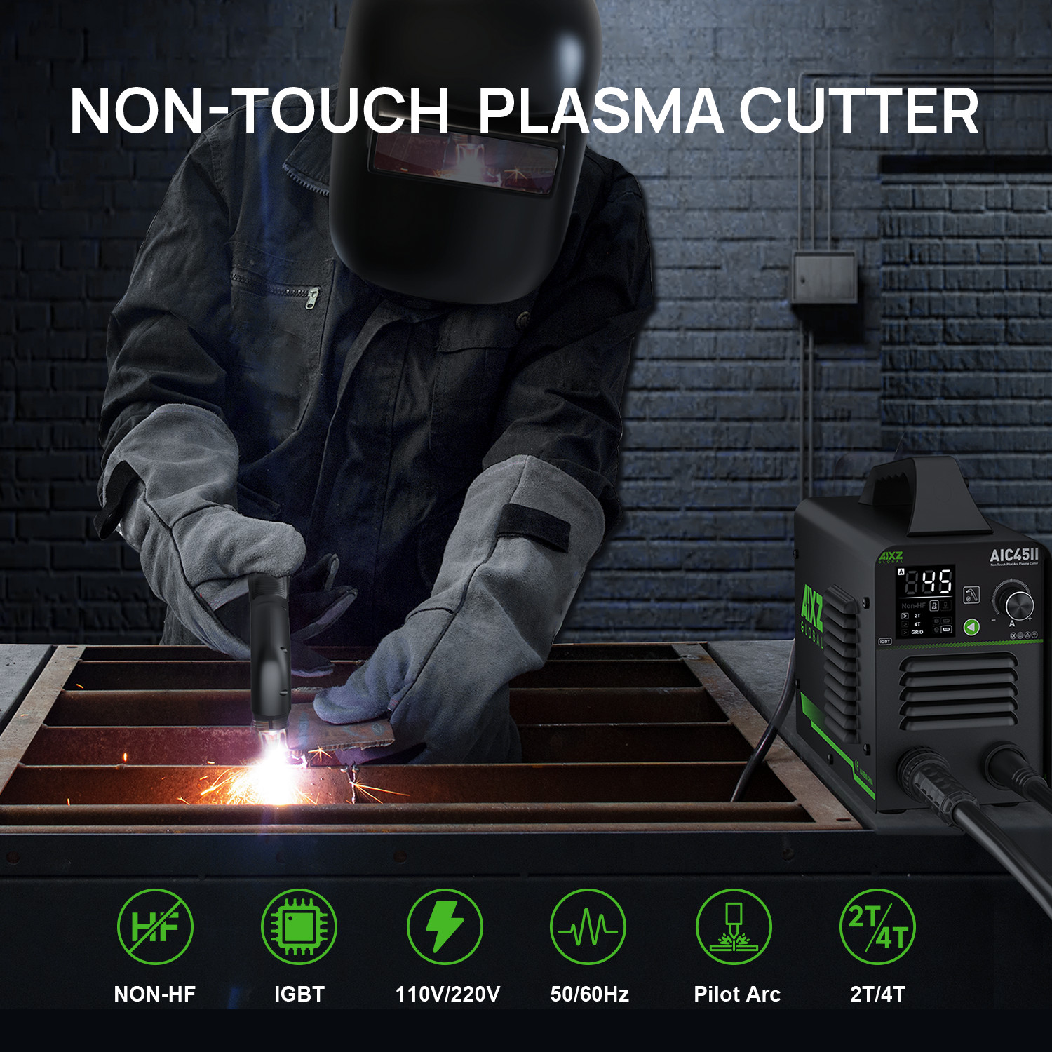 AIXZ 45 Amp Plasma Cutter Dual Voltage 110/220V Non-HF Non-Touch Pilot Arc IGBT