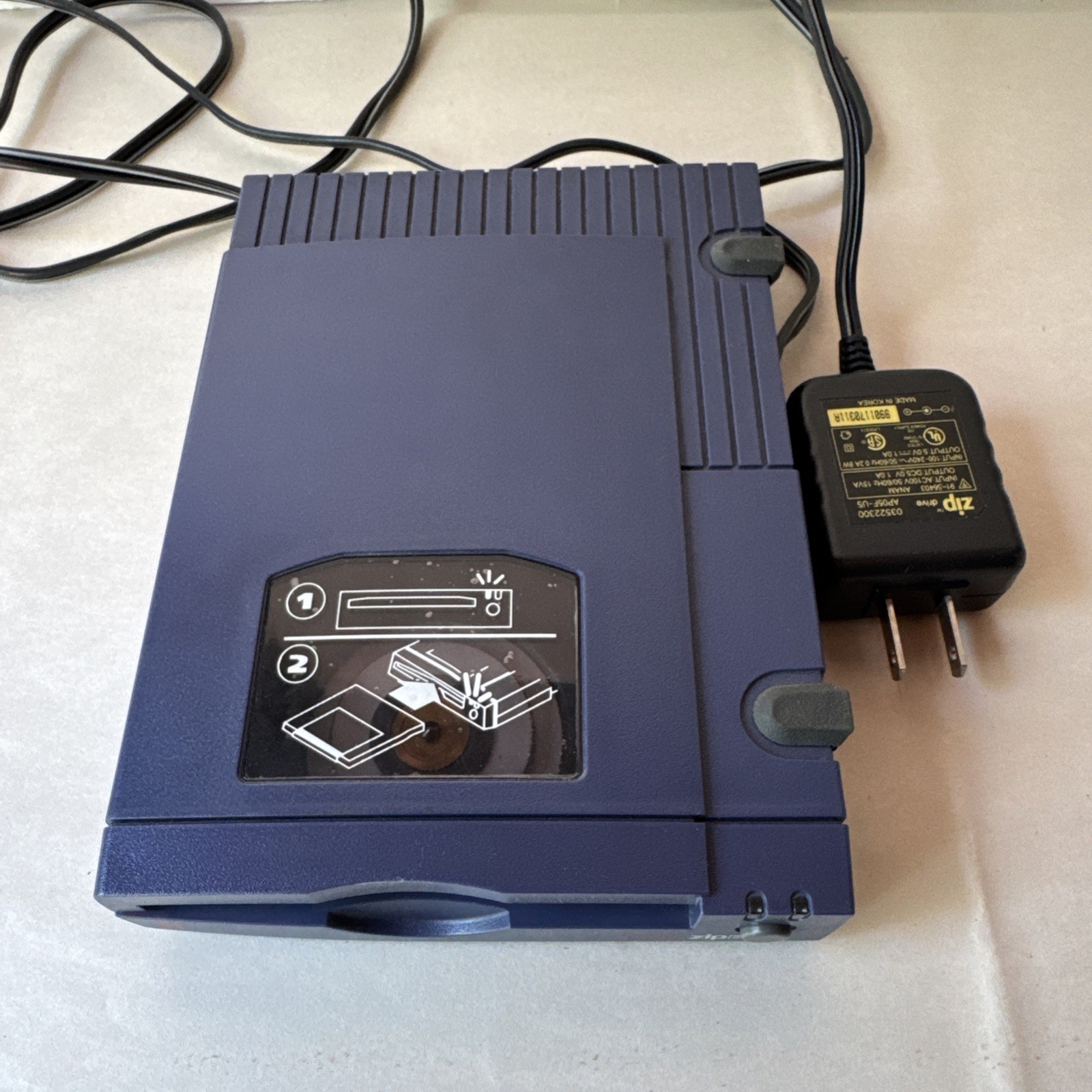 Vintage IOMEGA Zip 100 External Drive for PC Z100P2 w/ Power Adapter