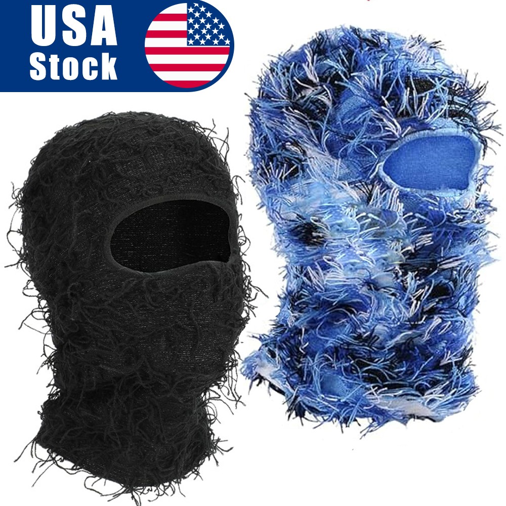 2 Pack Balaclava Full Face Masks Fuzzy Ski Warmer Stretch Hats for Winter Sports