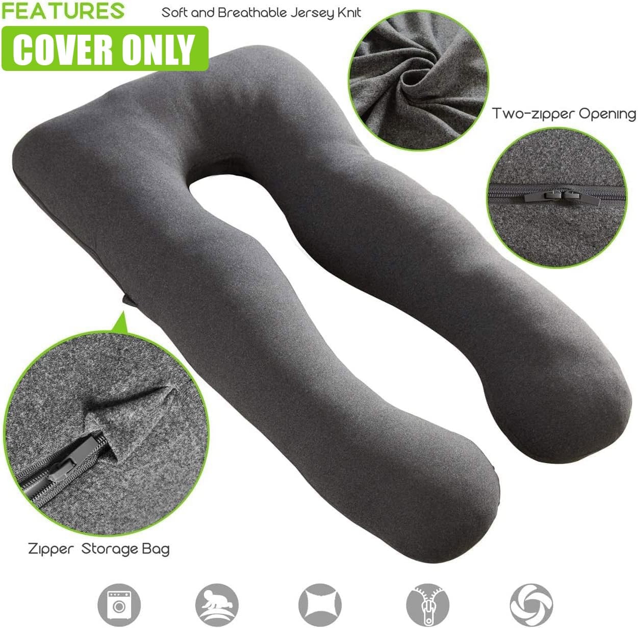 COSMOPLUS 𝐏𝐫𝐞𝐠𝐧𝐚𝐧𝐜𝐲 𝐏𝐢𝐥𝐥𝐨𝐰 U-shape, Heather Grey-u Shape