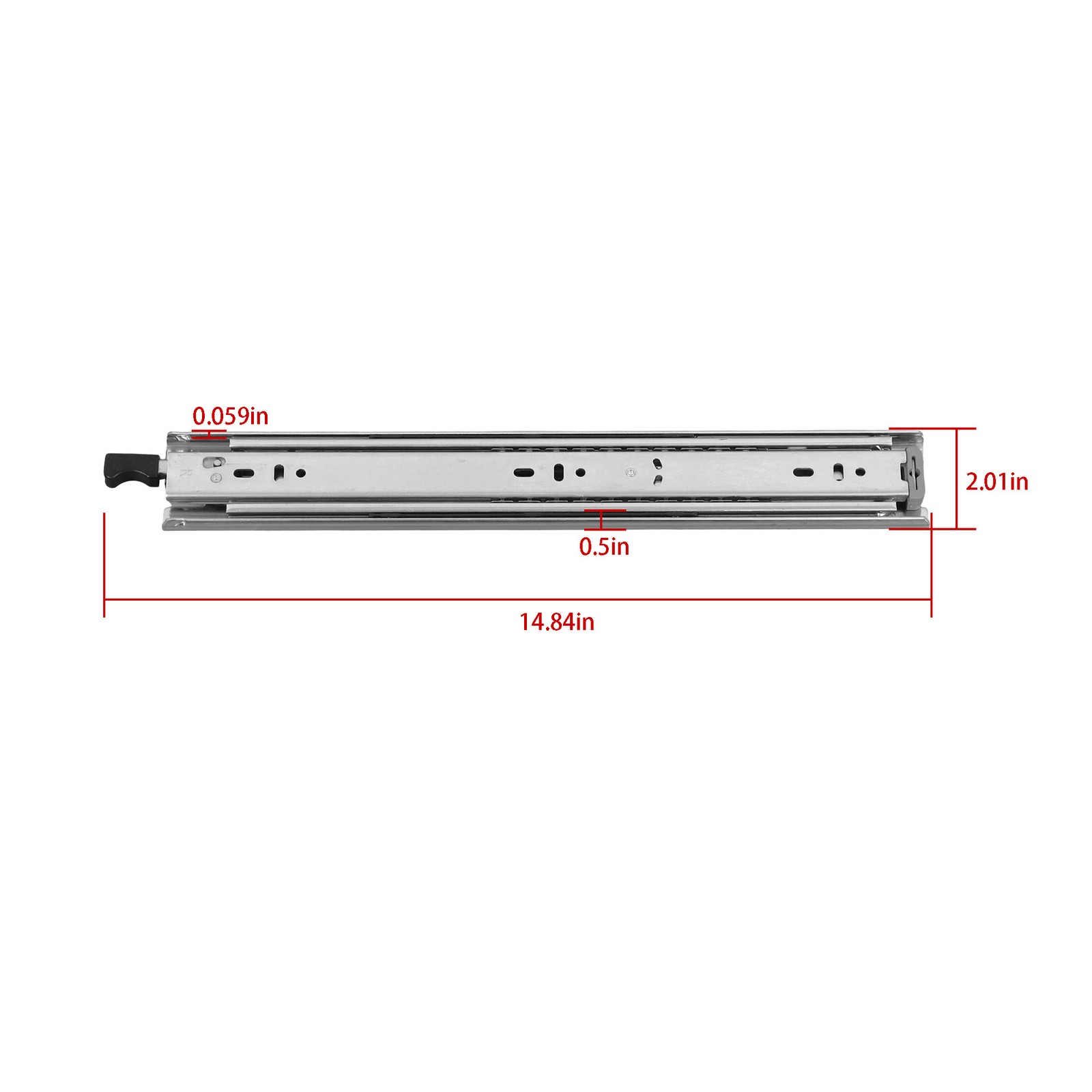 LABLT 1Pair 14inch Drawer Slides 150 lbs Load Capacity Side Mount Extension