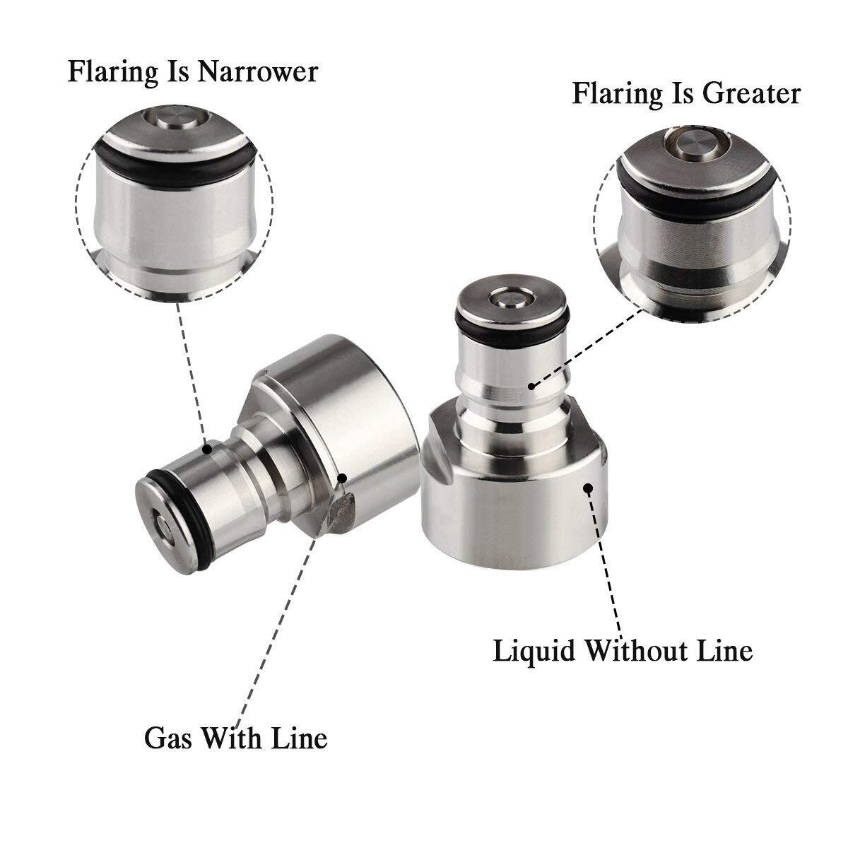 keg Coupler Ball Lock Posts Adapter Stainless Steel Fits to D Type Keg Coupler