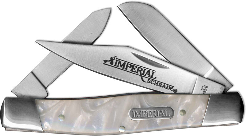 Folding Knife | Schrade Imperial Classic 3-Blade Large Stockman White Ice Silver