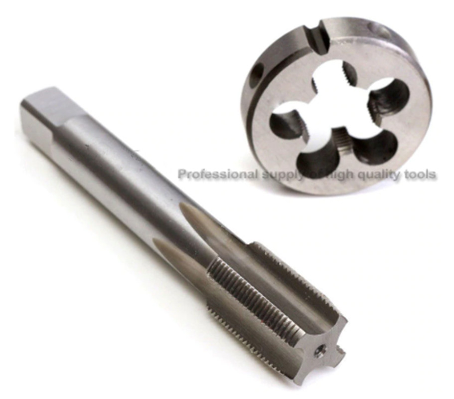 1pc HSS Machine 9/16-36UN Plug Tap and 1pc 9/16-36 UN Die Threading Tool
