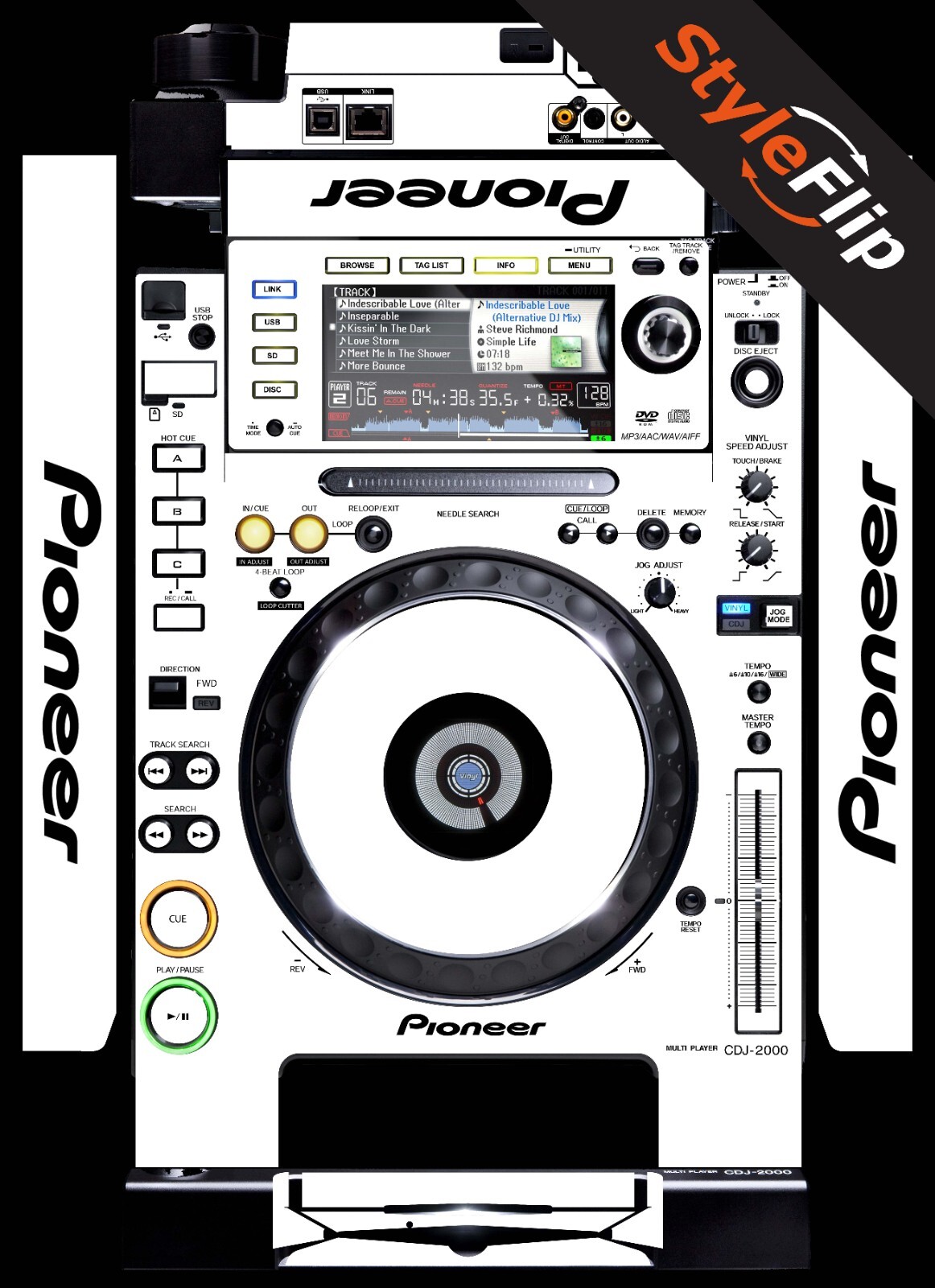 Pioneer CDJ-2000 Skin | Color White | Protective Decal | StyleFlip Skins
